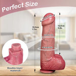 7.7" Feels Like Dual Density Silicone Beginner Uncut Dildo 1.7" Diameter
