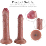 Realistic Dildos, Dual-Density Silicone Dong With Kliclok System, 2Pcs Anal Initiation Kit For General Users- S And M Size Burisi Brothers Sex Toy