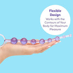 Purple Anal Beads With Finger Loop - Beginner Friendly - 8 Inch