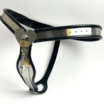 Chastity Belt Black Male Penis Cage Pink Stainless Steel Heart Shape Lockable Adjustable Bdsm Slave Bondage Restraints Kits (Black 90-110Cm)