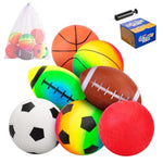 7-Piece Soft Ball Set For Toddlers & Kids - Includes 5” Playground Balls, Soccer, Football & Basketball - Great For Home, Yard, Pool, Classroom & Park For Boys & Girls