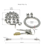 Metal Chastity Cage With 24 Beads Male Cock Cage With Concealed Lock And Catheter Sex Toys Hollowed Out And Breathable Chastity Device For Exercising And Restraining A Man'S Penis (1.96In,B)