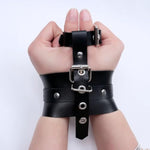 Slave Bdsm Handcuffs For Couples, Bondage Leather Handcuffs, Thumbs Ankle Toe Cuffs, Sex Toys For Men Women Couples, Punk Belt Cuffs Costumes To Wrist Restraint, Valentines Handcuffs