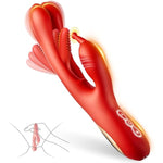 Thrusting Dildo Rose Sex Toy Vibrator Wand, Couples Sex Toys 3 In 1 & 7 Flapping Modes, Adult Sex Toys & Games G Spot Vibrator Sexual Pleasure Tools Clitoral Nipple Anal Vibradores For Womens Toys