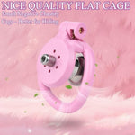 Resin & Stainless Steel Cock Chastity Cage Devices,Flat Chastity Cage For Men Bdsm,2 Keys, And 4 Size Rings,Bondage Penis Cage Sex Toys For Couples(Pink)