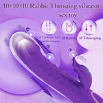 Thrusting Dildo Vibrator G Spot Sex Toys For Women 3 In 1 Clitoral Rabbit Vibrators Dildos With 10 Thrusting &10 Vibration Modes, Adult Wand Massager For Women Or Couples Female Toys Waterproof