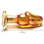 Glass Anal Butt Plug Anal Dilator With Long Neck And Vivid Glans Adult Pleasure Wand Dildo Sex Toy For Men Women Masturbating (Big)