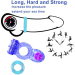 Vibrating Cock Ring Penis Ring Vibrator Couples Adult Sex Toys &Games With Clitoral Stimulator Cock Rings Clitoris Vibrators For Longer Harder Stronger (Blue)