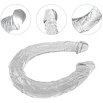 18.1 Inch Super Long Realistic Double-Ended Dildo Transparent Double Sided Dildos Anal Long Dildo Soft And Flexible Double Dildo Double Dong Realistic Dildos For Couple Men Women Penis