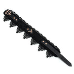 Lace Leather Choker and Lead Set for Women - Black Lace Collar with Adjustable Leash