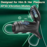 Penis Sleeve Vibrating Cock Ring With Clitoral & G Spot Dual Stimulator, App Control Penis Ring Extender Vibrator With 10 * 10 Vibration Modes, Cock Sleeve Couples Kinky Adult Sex Toys For Men