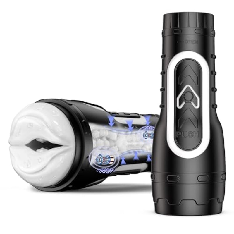 Male Masturbator Adult Sex Toys - Pocket Pussy Male Sex Toys For Men With 6 Vibration Modes, Squeezable Split Detachable Design Sex Machine Stroker Mens Sex Toy, 7.5" Depth Lifelike Vagina Textured