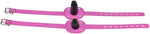 Lockable Leather Ball Gag with Adjustable Strap for Roleplay and Bondage (Pink)