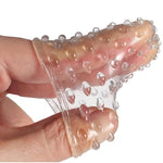 2 Pack G-Spot Finger Sleeves Vibrator Accessories, Silicone Nipple Clitoral Stimulator For Couple Pleasure Game, Adult Sex Toy For Vaginal Anal Transparent