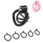 Small Chastity Cage For Men Pink Black Chastity Devices Lock Design Penis Cage Cock Cage Bdsm Toys For Couples Sex (Black)