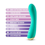 Blush Aria Luscious Af G-Spot Vibrator For Women - Rumbly 7-Mode Silicone Rechargeable Vibrating Wand W/Rumbletech Motor - Ipx7, Ultrasilk Smooth, Magna Charge Usb - Couples Adult Sex Toy - (Teal)