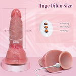 2.15'' Diameter Huge Thrusting Dildo Vibrator Sex Toys, Thick Vibrating Realistic Big Dildos Adult Toys For G-Spot Anal Stimulation, Large Size Giant Silicone Dildo With Thrusting & Vibrating Modes