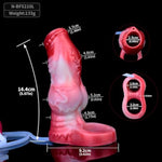 Lifelike Cock Sleeve Penis Extension Blood Red Ejaculating Delay Squirting Light Weight Penis Sleeve Adult Sex Toys For Men Couples (N-Bf5210, L)