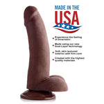 Ultra Real Dual Layer Suction Cup Dildo, Dark Skin Tone, 8 Inch (Af678)