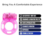 Vibrating Cock Ring Penis Ring Vibrator Clitoral Stimulator Penis Erect Erection Enhance Sex Product Adult Male Sex Toy For Longer Harder Stronger (Pink)