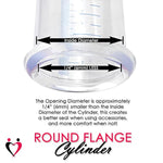 2.00" X 9" Penis Pump Vacuum Cylinder, Seamless Untapered Clear Acrylic Adult Toy With Measurement Marks And Locking Fitting
