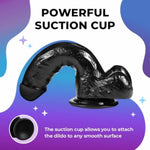 Dildo 8.3 Inch Realistic Silicone Dildo Adult Sex Toys For Women Body-Safe Material Curved Shaft And Balls Lifelike Flexible Men Penis (Black)