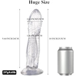 2Pcs Huge Dildo,9" Length & 2.75" Diameter Bronze Dildo+ 10" Clear Giant