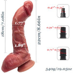 8.6" Curved Realistic Dildo For Massage Gun Thrusting Liquid Silicone Dildo G-Spot Orgasm Big Dick Wand Lifelike Penis For Vagina & Anal Play(Brown)
