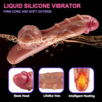 Heated G-Spot Monster Dildo Vibrator,10 Powerful Vibrations Dual Motor Stimulator,Vibrating Sex Toy For Women Clitoris Stimulation (Cf-Y9086-Skin)