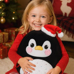 12” Penguin Plush Pillow Cute Christmas Plush Toy Soft Penguin Stuffed Animal Christmas Birthday Gifts For Kids Girls Boys