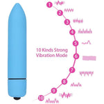 Powerful Bullet Vibrator With 10 Modes, Portable Mini Pocket Vagina Stimulator, Waterproof Super-Strong Adult Sex Toys For Women With Discreet Package (Blue)