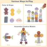 Montessori Toys For 3 Year Old - Wooden Lacing Beads & Stacking Blocks Toys For 3 4 5 Year Old Girl Boy Easter Birthday Gifts, Preschool Learning Activities With Beads Sequencing Set For Kids Age 3+