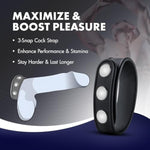 Adult Sex Toys – Performance 3-Snaps Cock Strap – Platinum-Cured Puria Silicone Adjustable Cock Ring Strap –Nickel-Free Stainless Steel – Male Penis Enhancer For Men & Couples – Black