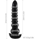 13.19 Inch Long Black Anal Beads Butt Plugs, Threaded Design Opening Trainer, Prostate G-Spot Anal Sex Toys For Men Women Couples