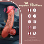 Big Thrusting Realistic Vibrating Silicone Heating Huge Dildo Massager, 10 Modes Vibration Usb Rechargeable Ava Vibrator Wand,Adult Clit Stimulator Couples Relaxation Gift