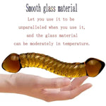 Double Ended Glass Dildo Crystal Penis,Crystal Realistic Dildo Pleasure Stick With Spiral Texture And Vivid Glans Anal Plug, Prostate Massager Sex Toy Stimulates G Spot For Men Women(Style 3)