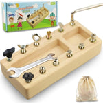 Montessori Screwdriver Board Set, Wooden Montessori Toy Tool For 3 4 5 Year Old Kids, Educational Screw Board Sensory Learning Toys Stem Fine Motor Skills Toys