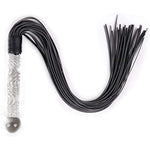 Fetish Leather Whip With Glass Pleasure Wand With Ball Sex Toy For Sm Or Anal Sex/Masturbation