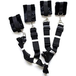 Bed Restraints Kit, Adjustable Fetish Sex Bondage Bedroom Bdsm Toy With Hand Cuffs Ankle Cuff For Couple