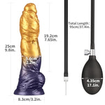 10" Inflatable Silicone Dildo Dual Density Monster Fantasy Dildo With Horse Dragon Knot Suction Cup Base Thick Anal Plug Animal Butt Plug For Women Men Gay Couples Strap On Compatible Consoladores