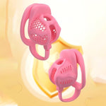 Male Chastity Cage Sex Toys Hooked Penis Cage With 3 Different Sized Rings Cock Cage With Belt Is Lightweight And Breathable Resin Chastity Device For Men'S Penis Bondage (A,Pink)