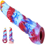 Penis Sleeve Octopus Tentacle Cock Sleeve-Monster Adult Male Sex Toys For Men Penis Extender?Fantasy Dildo Adult Sex Toys & Games For Men Women Couples (Blue Red)
