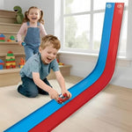 15 Ft Flexible Race Track For Kids 3+, Certified Safe Flex Race Car Ramp With Two 1/64 Diecast Cars — Starter Set, Portable Roll-Up Racetrack With Strong Suction Cups, Great Gift For Boys Girls