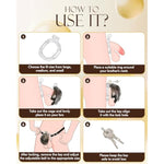 Male Chastity Belt Cock Cage - Adjustable Chastity Strap Devices With Realistic Clitoris Chastity Cage For Sissy Man Adult Sex Toy With 4 Base Ring Lock & Key, Black