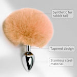 Stainless Steel Bunny Tail Anal Plug, Anal Butt Plug Toy Plug Mini Anal Plug Butt Plug Bdsm Sex Toy For Men Women Couple Lovers, Brown