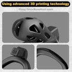 Chastity Cage Male Chastity Device,3D Printed Lightweight Cock Cage Male Chastity Cage With 3 Sizes Rings Invisible Lock Key, Penis Cage Bondage Gear & Accessories For Abstinence And Exercise Black