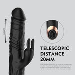 Vibrator Dildo Rabbit Sex Toys With Realistic Glans Massager, Waterproof Rechargeable Adult Toy For Pleasure With 10 Vibration And 5 Thrusting Modes (Black)