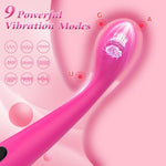 G Spot Vibrator Wand for Women, Clitoral G-Spot Anal Stimulator Adult Toys with 9 Vibrations & LCD Display, Travel-Friendly Rechargeable Waterproof Massager Sex Toys for Solo or Couples (Pink)