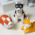 3D Origami Puppy Craft Kit with Husky, Corgi & Shiba Inu Designs for Teens & Adults
