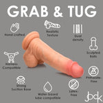 Curve Novelties 89234: Jock Real Skin Silicone Dildo With Balls 8 In. Light